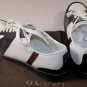 GUCCI SHOES $495 BLACK/WHITE LOGO ACCENTED LOW PROFILE TRAINERS 13 46e NEW