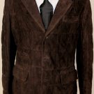 BRUNELLO CUCINELLI COAT $5950 BROWN QUILTED SUEDE NYLON LINED JACKET L 52 NEW