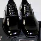 ZEGNA SHOES $720 BLACK PATENT LEATHER GROSGRAIN ACCENT FORMAL OXFORDS 9 42 NEW