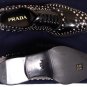 PRADA SHOES $1840 BLACK BRIGHT CALF SILVER STUD ORNAMENTED OXFORD 10 43e NEW