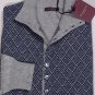 BALLANTYNE SWEATER $950 BLUE/GRAY GLEN PLAID 100%CASHMERE 8-BTN JUMPER M 50 NEW