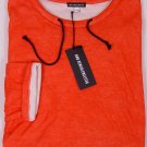 ANN DEMEULEMEESTER PULLOVER $590 ORANGE/WHITE COUTURE COLLAR TIED MED 50e NEW