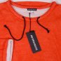 ANN DEMEULEMEESTER PULLOVER $590 ORANGE/WHITE COUTURE COLLAR TIED MED 50e NEW