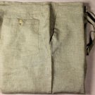 KITON PANTS $750 BROWN 100%LINEN HANDMADE BAHAMAS DRAWSTRING TROUSERS 38 54e NEW