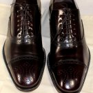 SALVATORE FERRAGAMO SHOES $650 BRANDY TOE ORNAMENTED CAPTOE OXFORD 11D 44e NEW