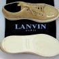 LANVIN SHOES $545 KHAKI BROWN SUEDE/PATENT CAPTOE LOW PROFILE TRAINERS 13 46 NEW
