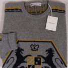 MICHAEL BASTIAN SWEATER $1680 GRAY CRESTED BOILED CASHMERE CREWNECK XL 54e NEW