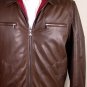 BRUNELLO CUCINELLI COAT $4580 MOCHA DEERSKIN NYLON LINED BOMBER JACKET L 52e NEW