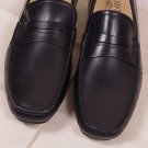 SALVATORE FERRAGAMO SHOES $545 BLACK LOGO GANCINI EMBOSS PENNY DRIVER 9 42e NEW