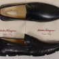 SALVATORE FERRAGAMO SHOES $545 BLACK LOGO GANCINI EMBOSS PENNY DRIVER 9 42e NEW