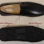 SALVATORE FERRAGAMO SHOES $545 BLACK LOGO GANCINI EMBOSS PENNY DRIVER 9 42e NEW