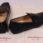 SALVATORE FERRAGAMO SHOES $545 BLACK LOGO GANCINI EMBOSS PENNY DRIVER 9 42e NEW