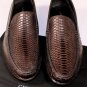 GIORGIO ARMANI SHOES $1055 DK BROWN PYTHON SKIN LOGO EMBOSSED LOAFERS 10 43e NEW