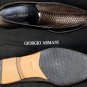 GIORGIO ARMANI SHOES $1055 DK BROWN PYTHON SKIN LOGO EMBOSSED LOAFERS 10 43e NEW