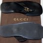 GUCCI SHOES $395 BLACK NYLON STRAP LOGO GG ORNAMENTED THONG SANDALS 13 46e NEW