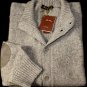 LORO PIANA SWEATER $2625 MALT CASHMERE/GOATSKIN 8-BTN 8-PLY CARDIGAN XL 54 NEW