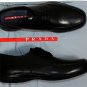 PRADA SPORT SHOES $595 BLACK ICONIC LOGO SOLE LACE UP OLD NATURAL 8.5 41.5 NEW