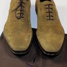 CESARE PACIOTTI SHOES $595 OLIVE BROWN SUEDE WING TIP COMFORT OXFORDS 8 41e NEW