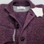 BRUNELLO CUCINELLI SWEATER GRAPE/BROWN 100%CASHMERE 7-BTN CARDIGAN MED 50 NEW