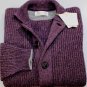 BRUNELLO CUCINELLI SWEATER GRAPE/BROWN 100%CASHMERE 7-BTN CARDIGAN MED 50 NEW