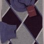 BALLANTYNE SWEATER $990 PURPLE/GRAY ARGYLE 100%CASHMERE CREWNECK XL 54e NEW