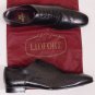 LIDFORT SHOES $1090 BLACK GLAZED LIZARD SKIN HANDMADE OXFORDS 12 45e NEW
