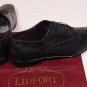 LIDFORT SHOES $1090 BLACK GLAZED LIZARD SKIN HANDMADE OXFORDS 12 45e NEW