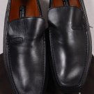A.TESTONI SHOES $435 BLACK LOGO VAMP SIGNATURE SOLE LEATHER DRIVER 11.5 44.5 NEW