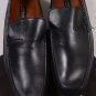 A.TESTONI SHOES $435 BLACK LOGO VAMP SIGNATURE SOLE LEATHER DRIVER 11.5 44.5 NEW