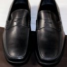 TOD'S SHOES $495 BLACK LOGO VAMP CALFSKIN PEBBLE SOLE CITY LOAFER 11.5 44.5e NEW