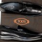 TOD'S SHOES $495 BLACK LOGO VAMP CALFSKIN PEBBLE SOLE CITY LOAFER 11.5 44.5e NEW