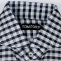 TOM FORD SHIRT $685 BLACK/GRAY GINGHAM CHECK OXFORD FIT CUT SHIRT 15/34 38 NEW