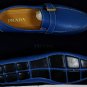 PRADA SHOES $595 BLUE LOGO BUCKLED VAMP PEBBLE GRAIN DRIVER 11.5 44.5e NEW