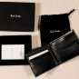 PAUL SMITH WALLET $425 BLACK X-RAYED CONTRAST STITCHED BILLFOLD NEW