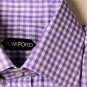 TOM FORD SHIRT $685 PURPLE/WHITE GINGHAM CHECK SUMMER OXFORD 17.5/35 44 NEW