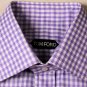 TOM FORD SHIRT $685 PURPLE/WHITE GINGHAM CHECK SUMMER OXFORD 17.5/35 44 NEW