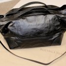 BOTTEGA VENETA OVERNIGHT BAG $2650 BLACK CALFSKIN INTRECCIATO CARRY ON BAG NEW