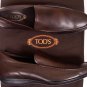 TOD'S SHOES $465 BROWN LOGO VAMP CALFSKIN PEBBLE SOLE CITY LOAFER 11.5 44.5e NEW