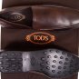 TOD'S SHOES $465 BROWN LOGO VAMP CALFSKIN PEBBLE SOLE CITY LOAFER 11.5 44.5e NEW