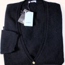 MALO SWEATER $795 NAVY BLUE 100%CASHMERE V-NECK 7-BTN CARDIGAN 6 42e NEW