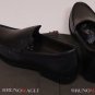 BRUNO MAGLI SHOES $545 BLACK LOGO M ORNAMENTED VAMP HANDMADE LOAFERS 10 43e NEW