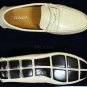 PRADA SHOES $595 WHITE LOGO ORNAMENT CROCODILE STAMPED DRIVERS 11.5D 44.5e NEW