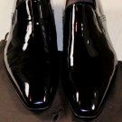 CESARE PACIOTTI SHOES $645 BLACK PATENT SIDE GORE FORMAL LOAFERS 7 40e NEW