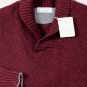 BRUNELLO CUCINELLI SWEATER MERLOT/GRAY 100%CASHMERE SHAWL COLLAR XXL 56 NEW