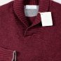 BRUNELLO CUCINELLI SWEATER MERLOT/GRAY 100%CASHMERE SHAWL COLLAR XXL 56 NEW