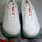 PRADA SPORT SHOES $650 WHITE CALFSKIN PERFORATED MICRO-SOLE TRAINERS 11 44 NEW