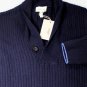 BRIONI SWEATER $1355 NAVY 100%CASHMERE 1BTN SHAWL BRAID KNIT PULLOVER LG 52 NEW