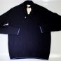 BRIONI SWEATER $1355 NAVY 100%CASHMERE 1BTN SHAWL BRAID KNIT PULLOVER LG 52 NEW