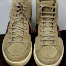 GUCCI SHOES $595 BROWN SUEDE LOGO SCRIPT SPORT STRIPE HI-TOP TRAINERS 13 46 NEW