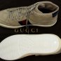 GUCCI SHOES $595 BROWN SUEDE LOGO SCRIPT SPORT STRIPE HI-TOP TRAINERS 13 46 NEW